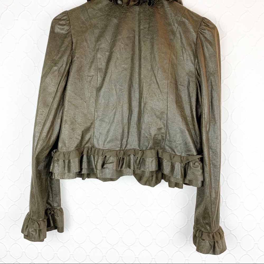 INC Waxed Ruffle Blazer Large - Picture 5 of 6
